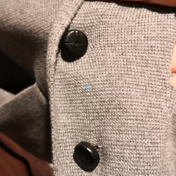Men's grey cotton knit jacket - Picture 5 of 7